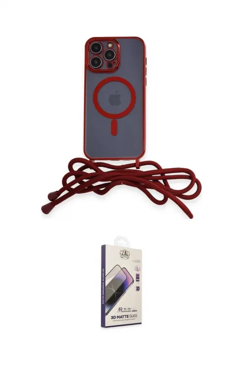 ieg™ iPhone 14 Pro Max Kılıf Eksen Özel Seri - Siyah Bilvis 3D Mat Cam Ekran Koruyucu
