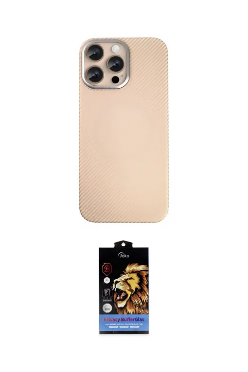 ieg™ iPhone 14 Pro Max Kılıf Eksen Prime - Siyah Buffer Hayalet Cam Ekran Koruyucu
