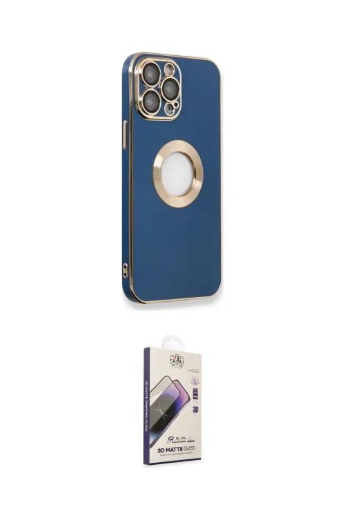 ieg™ iPhone 14 Pro Max Kılıf İz Form Serisi - Siyah Bilvis 3D Mat Cam Ekran Koruyucu
