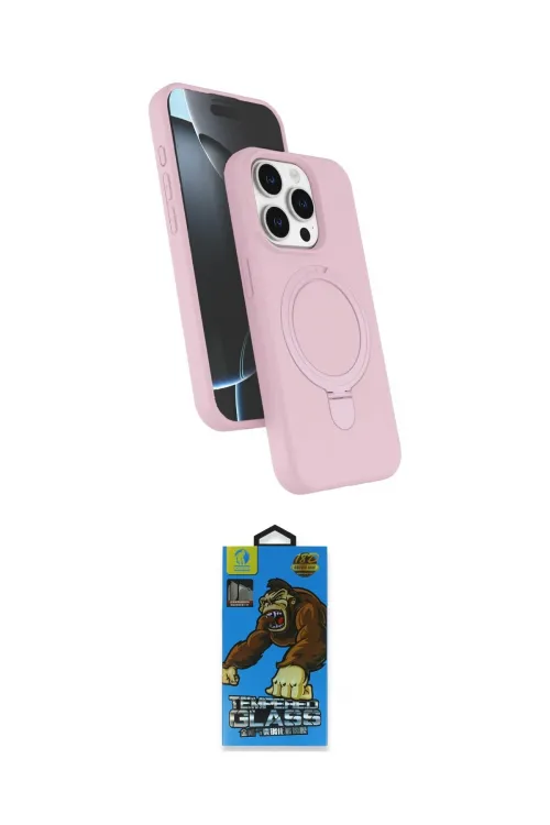 ieg™ iPhone 14 Pro Max Kılıf İz Işık Koleksiyonu - Siyah 18D Cam Ekran Koruyucu