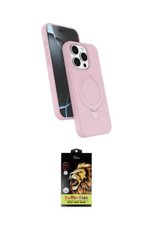 ieg™ iPhone 14 Pro Max Kılıf İz Işık Koleksiyonu - Siyah Buffer Cam Ekran Koruyucu