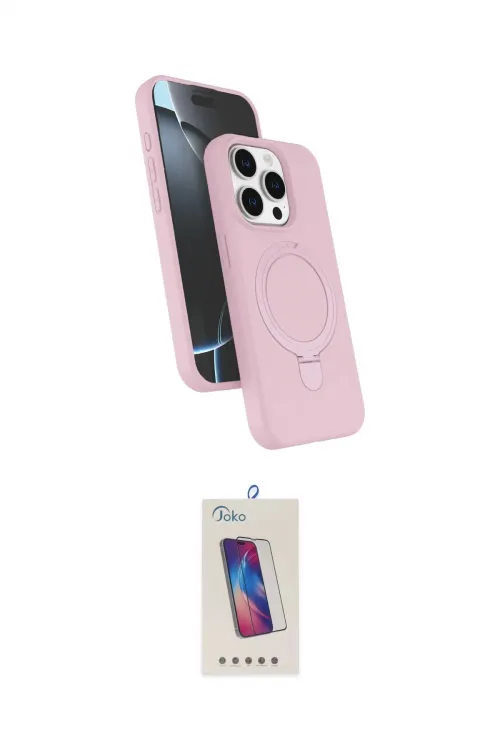 ieg™ iPhone 14 Pro Max Kılıf İz Işık Koleksiyonu - Siyah Joko 5D Cam