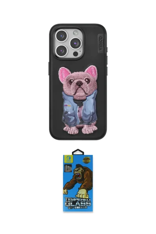 ieg™ iPhone 14 Pro Max Kılıf İz Minimal Koleksiyonu - Siyah 18D Cam Ekran Koruyucu