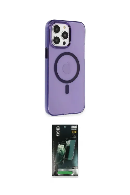 ieg™ iPhone 14 Pro Max Kılıf Kıvılcım Asil Özel Seri - Şeffaf 360 Full Body Arka Koruyucu