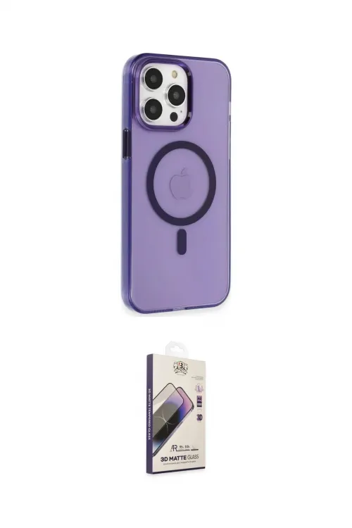 ieg™ iPhone 14 Pro Max Kılıf Kıvılcım Asil Özel Seri - Siyah Bilvis 3D Mat Cam Ekran Koruyucu