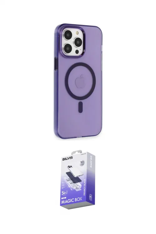 ieg™ iPhone 14 Pro Max Kılıf Kıvılcım Asil Özel Seri - Siyah Bilvis 5in1 5D Magic Hayalet Cam Ekran Koruyucu