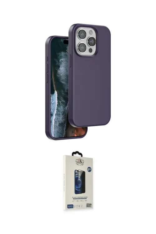 ieg™ iPhone 14 Pro Max Kılıf Kıvılcım Çizgi Serisi - Siyah Bilvis Hayalet Cam Ekran Koruyucu