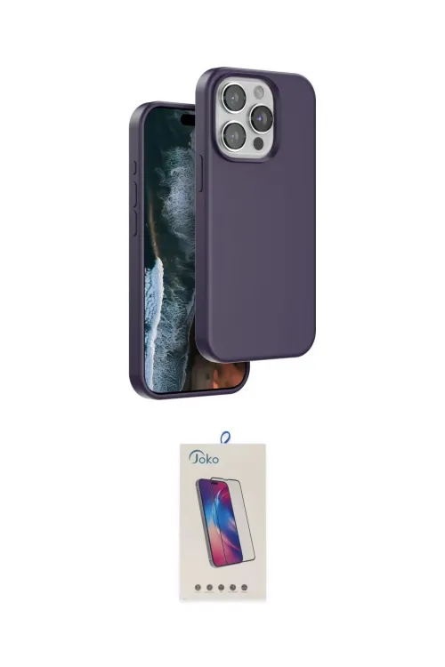 ieg™ iPhone 14 Pro Max Kılıf Kıvılcım Çizgi Serisi - Siyah Joko 5D Cam