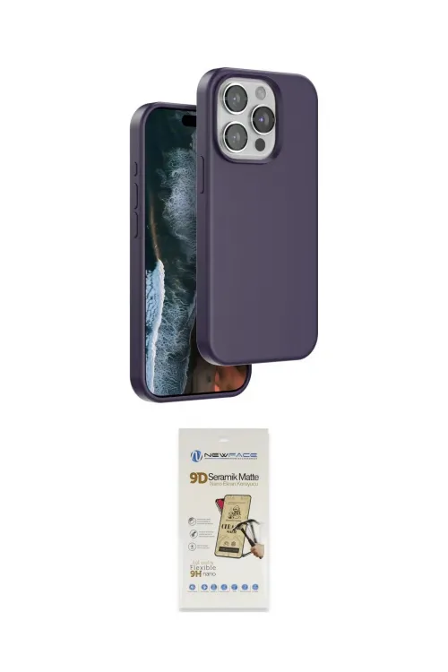 ieg™ iPhone 14 Pro Max Kılıf Kıvılcım Çizgi Serisi - Siyah Mat Seramik Nano Ekran Koruyucu