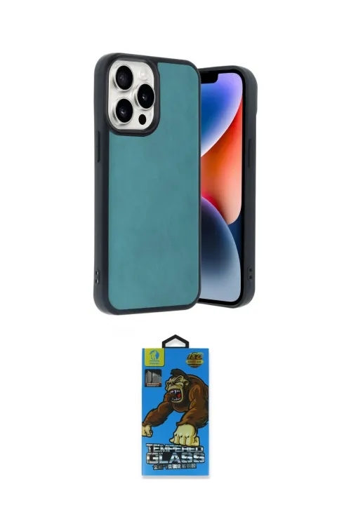 ieg™ iPhone 14 Pro Max Kılıf Kıvılcım Işık Serisi - Siyah 18D Cam Ekran Koruyucu