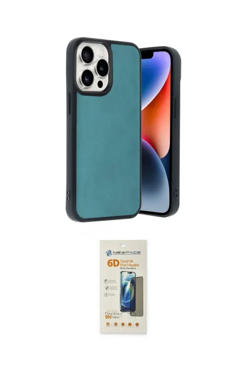 ieg™ iPhone 14 Pro Max Kılıf Kıvılcım Işık Serisi - Siyah 6D Mat Seramik Hayalet Nano Ekran Koruyucu