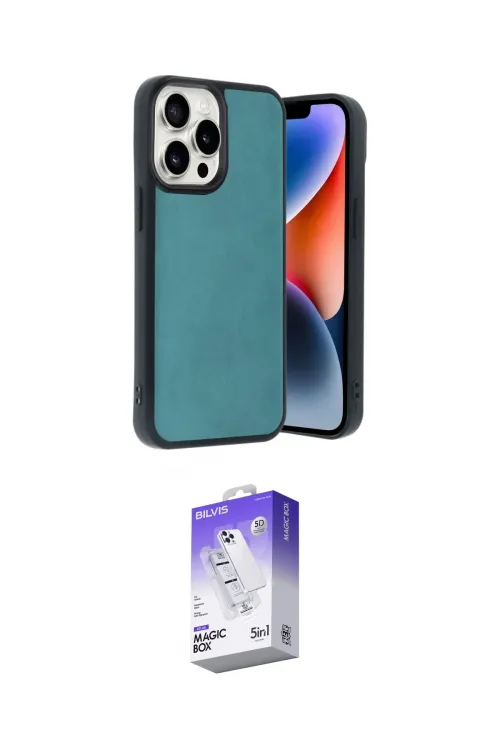 ieg™ iPhone 14 Pro Max Kılıf Kıvılcım Işık Serisi - Siyah Bilvis 5in1 3D Magic Cam Ekran Koruyucu