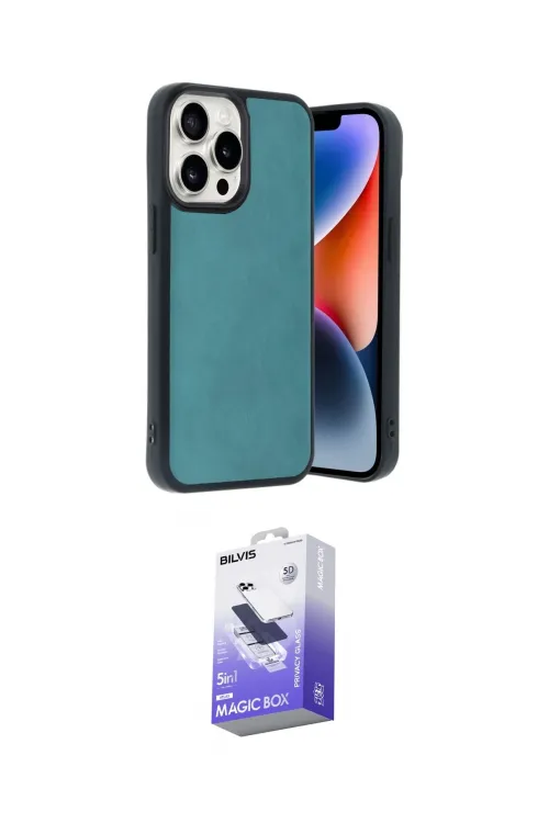 ieg™ iPhone 14 Pro Max Kılıf Kıvılcım Işık Serisi - Siyah Bilvis 5in1 5D Magic Hayalet Cam Ekran Koruyucu