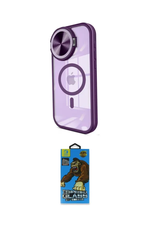ieg™ iPhone 14 Pro Max Kılıf Kıvılcım Modern Koleksiyonu - Siyah 18D Cam Ekran Koruyucu