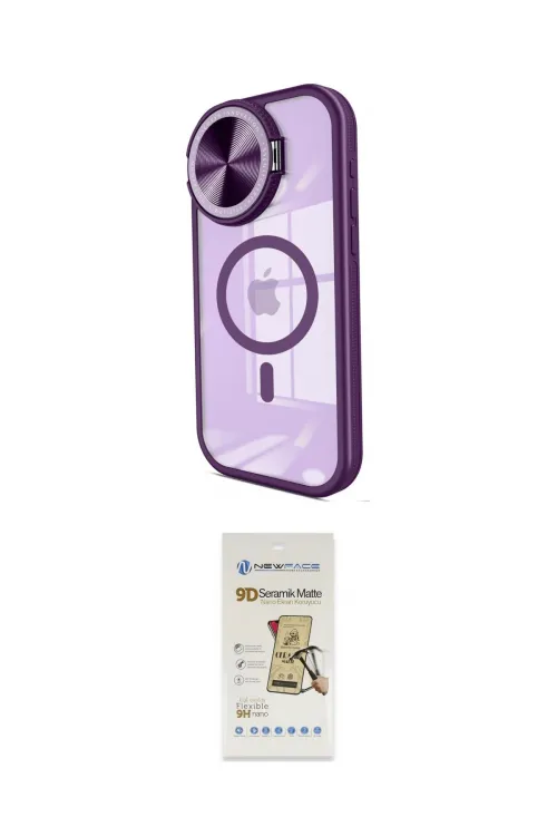 ieg™ iPhone 14 Pro Max Kılıf Kıvılcım Modern Koleksiyonu - Siyah Mat Seramik Nano Ekran Koruyucu