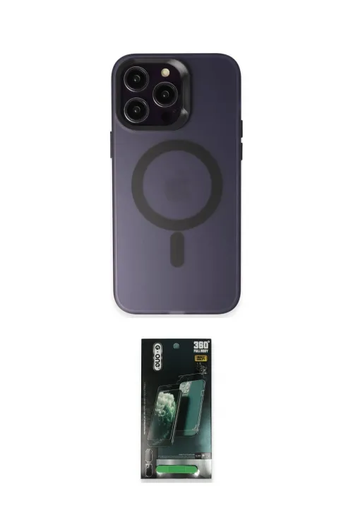 ieg™ iPhone 14 Pro Max Kılıf Kozmos Çizgi Prime - Şeffaf 360 Full Body Arka Koruyucu