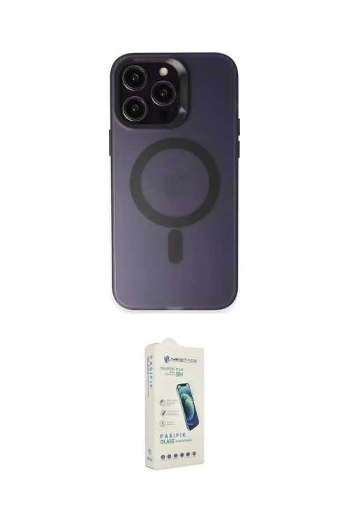 ieg™ iPhone 14 Pro Max Kılıf Kozmos Çizgi Prime - Şeffaf Pasifik Cam Ekran Koruyucu