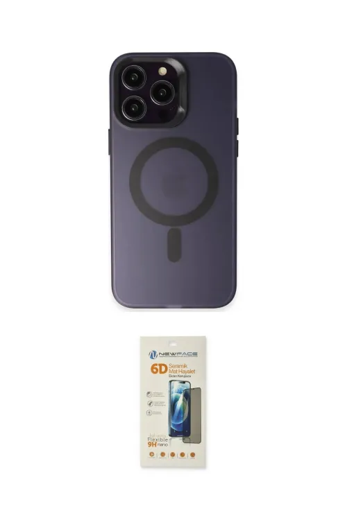 ieg™ iPhone 14 Pro Max Kılıf Kozmos Çizgi Prime - Siyah 6D Mat Seramik Hayalet Nano Ekran Koruyucu