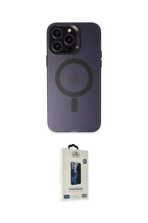 ieg™ iPhone 14 Pro Max Kılıf Kozmos Çizgi Prime - Siyah Bilvis Hayalet Cam Ekran Koruyucu