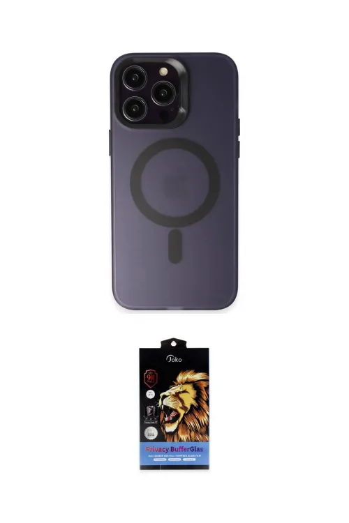 ieg™ iPhone 14 Pro Max Kılıf Kozmos Çizgi Prime - Siyah Buffer Hayalet Cam Ekran Koruyucu