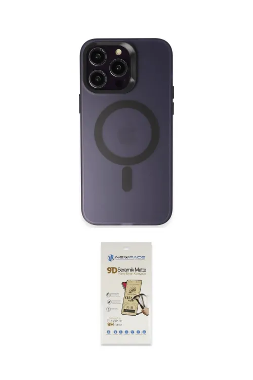 ieg™ iPhone 14 Pro Max Kılıf Kozmos Çizgi Prime - Siyah Mat Seramik Nano Ekran Koruyucu