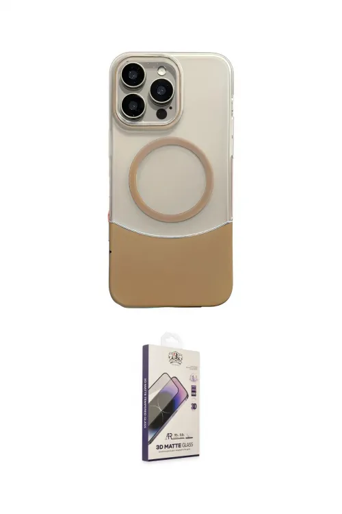 ieg™ iPhone 14 Pro Max Kılıf Kozmos Form Özel Seri - Siyah Bilvis 3D Mat Cam Ekran Koruyucu