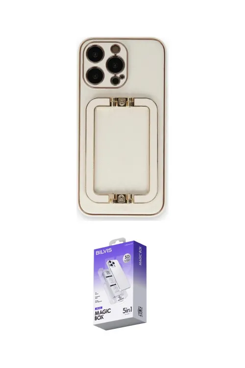 ieg™ iPhone 14 Pro Max Kılıf Kozmos Minimal Prime - Siyah Bilvis 5in1 3D Magic Cam Ekran Koruyucu