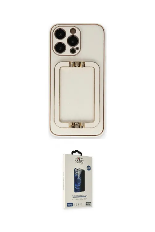 ieg™ iPhone 14 Pro Max Kılıf Kozmos Minimal Prime - Siyah Bilvis Hayalet Cam Ekran Koruyucu