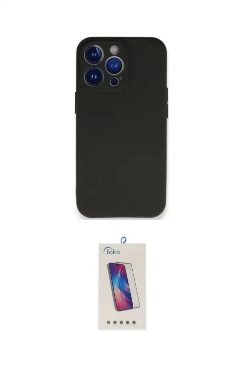 ieg™ iPhone 14 Pro Max Kılıf Kozmos Yansıma Özel Seri - Siyah Joko 5D Cam