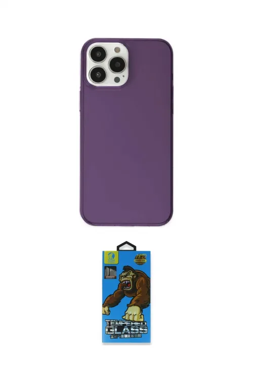 ieg™ iPhone 14 Pro Max Kılıf Kutup Doku Koleksiyonu - Siyah 18D Cam Ekran Koruyucu