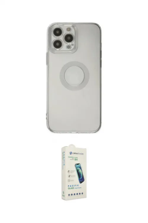 ieg™ iPhone 14 Pro Max Kılıf Kutup Klasik - Şeffaf Pasifik Cam Ekran Koruyucu