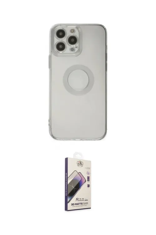 ieg™ iPhone 14 Pro Max Kılıf Kutup Klasik - Siyah Bilvis 3D Mat Cam Ekran Koruyucu