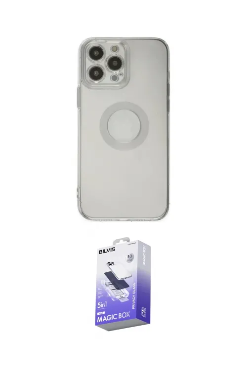 ieg™ iPhone 14 Pro Max Kılıf Kutup Klasik - Siyah Bilvis 5in1 5D Magic Hayalet Cam Ekran Koruyucu