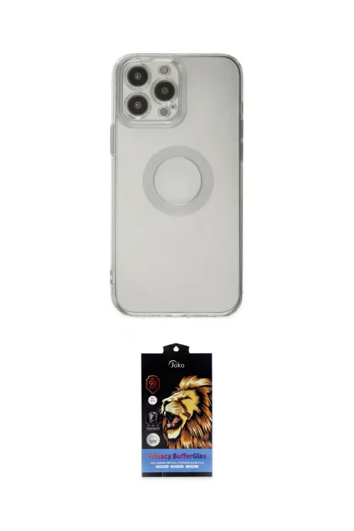 ieg™ iPhone 14 Pro Max Kılıf Kutup Klasik - Siyah Buffer Hayalet Cam Ekran Koruyucu