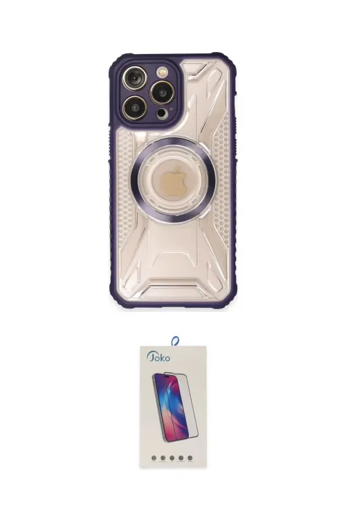 ieg™ iPhone 14 Pro Max Kılıf Kutup Modern - Siyah Joko 5D Cam