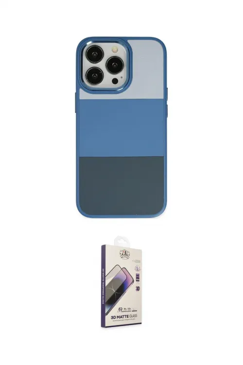 ieg™ iPhone 14 Pro Max Kılıf Kutup Özel Seri - Siyah Bilvis 3D Mat Cam Ekran Koruyucu