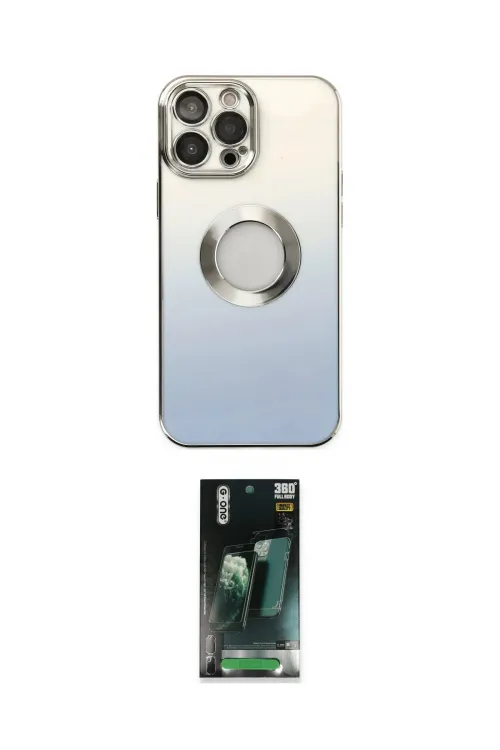 ieg™ iPhone 14 Pro Max Kılıf Kutup Yansıma Özel Seri - Şeffaf 360 Full Body Arka Koruyucu