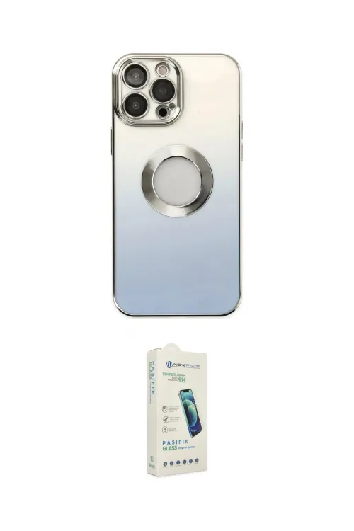 ieg™ iPhone 14 Pro Max Kılıf Kutup Yansıma Özel Seri - Şeffaf Pasifik Cam Ekran Koruyucu
