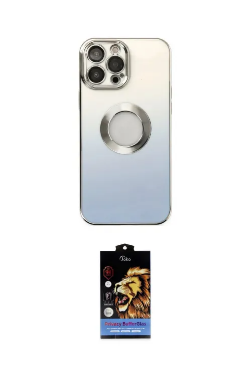 ieg™ iPhone 14 Pro Max Kılıf Kutup Yansıma Özel Seri - Siyah Buffer Hayalet Cam Ekran Koruyucu