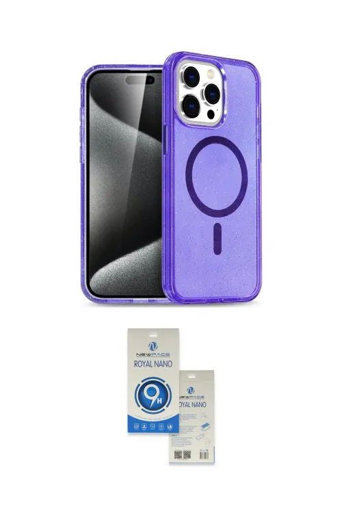 ieg™ iPhone 14 Pro Max Kılıf Nova Asil Prime - Şeffaf Royal Nano Ekran Koruyucu