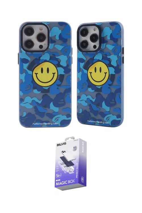 ieg™ iPhone 14 Pro Max Kılıf Nova Doku Koleksiyonu - Siyah Bilvis 5in1 5D Magic Hayalet Cam Ekran Koruyucu
