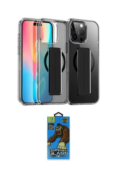 ieg™ iPhone 14 Pro Max Kılıf Nova Işık Koleksiyonu - Siyah 18D Cam Ekran Koruyucu