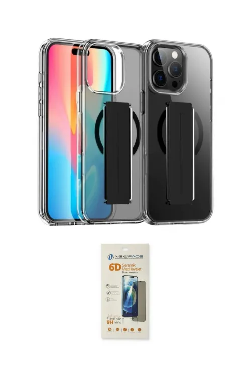 ieg™ iPhone 14 Pro Max Kılıf Nova Işık Koleksiyonu - Siyah 6D Mat Seramik Hayalet Nano Ekran Koruyucu