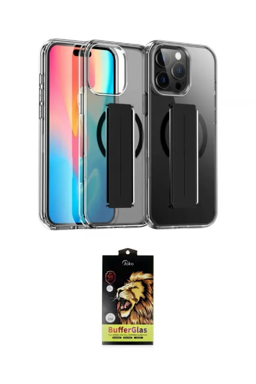 ieg™ iPhone 14 Pro Max Kılıf Nova Işık Koleksiyonu - Siyah Buffer Cam Ekran Koruyucu
