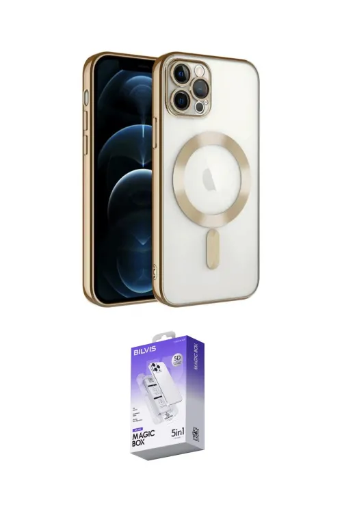 ieg™ iPhone 14 Pro Max Kılıf Nova Işık Özel Seri - Siyah Bilvis 5in1 3D Magic Cam Ekran Koruyucu