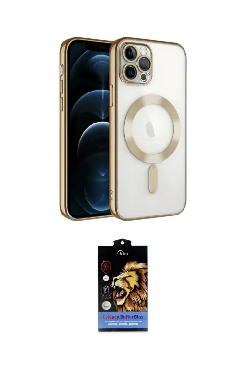 ieg™ iPhone 14 Pro Max Kılıf Nova Işık Özel Seri - Siyah Buffer Hayalet Cam Ekran Koruyucu