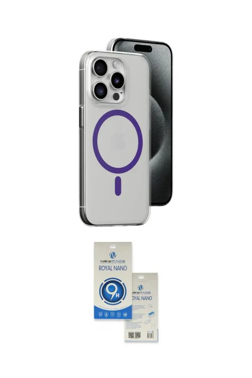ieg™ iPhone 14 Pro Max Kılıf Odak Form Özel Seri - Şeffaf Royal Nano Ekran Koruyucu