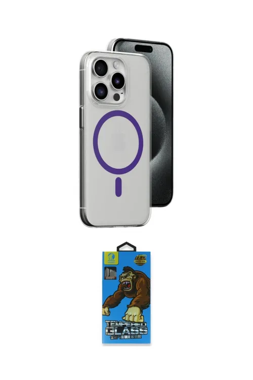 ieg™ iPhone 14 Pro Max Kılıf Odak Form Özel Seri - Siyah 18D Cam Ekran Koruyucu