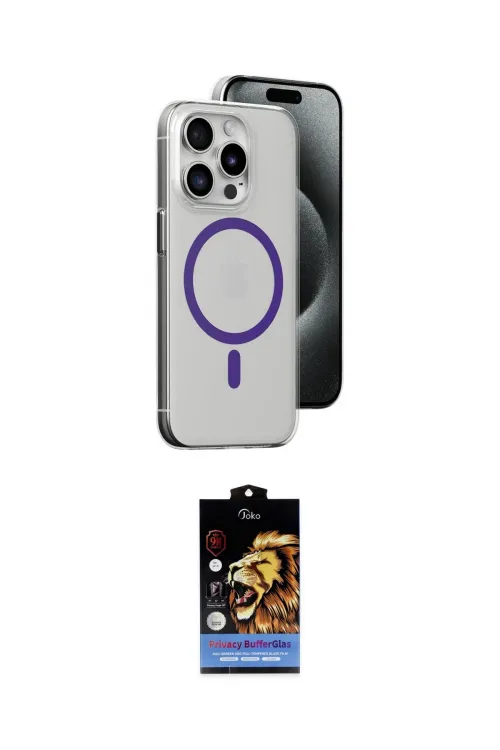 ieg™ iPhone 14 Pro Max Kılıf Odak Form Özel Seri - Siyah Buffer Hayalet Cam Ekran Koruyucu