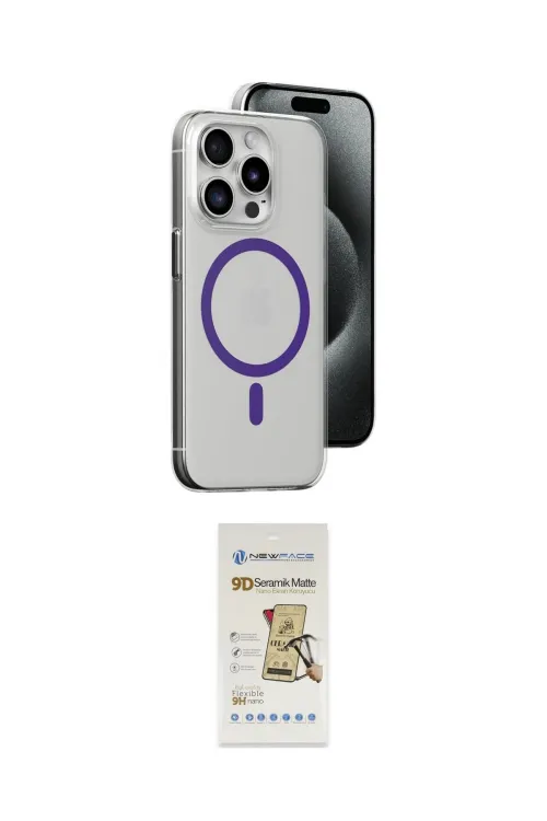 ieg™ iPhone 14 Pro Max Kılıf Odak Form Özel Seri - Siyah Mat Seramik Nano Ekran Koruyucu